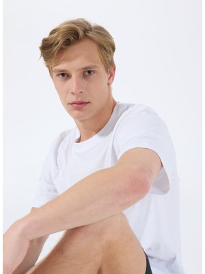 Jack & Jones Bisiklet Yaka Beyaz Erkek T-Shirt 12288567_JORBRAND Tee Ss Crew Neck