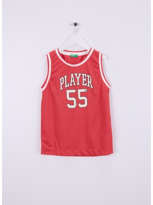 Benetton Baskılı Kırmızı Erkek Çocuk Atlet 3FJGCH01V