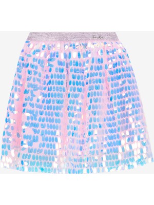 Barbie Lastikli Bel Kabarık Pembe Payetli Kısa Kız Çocuk Etek BRB5SG-ETK6515