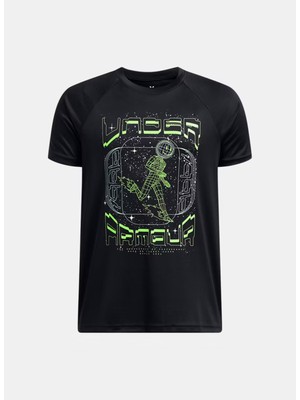 Under Armour Baskılı Siyah Kız Çocuk T-Shirt 1389974-001-UA B Tech Game Day Ss