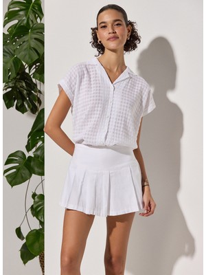 White By Nature Normal Bel Normal Beyaz Kadın Şort 332748