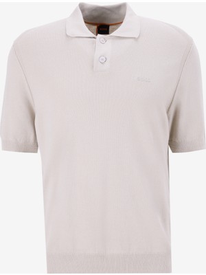 Boss Polo Yaka Regular Fit Bej Erkek Kazak Asac_p