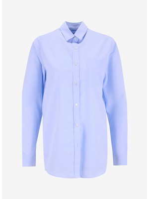 Mavi Kadın Normal Gömlek Pattı