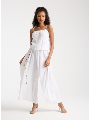 White By Nature Normal Bel Normal Beyaz Kadın Pantolon 380448