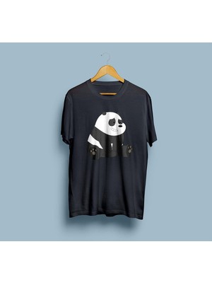 Oversize Panda Tasarım Unisex T-Shirt