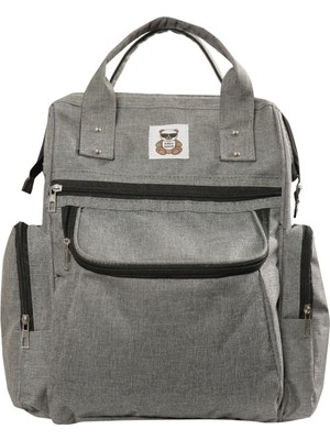 Nidage UltraNova Şık ve kullanışlı bebek bakım sırt çantası, gri renk, tekstil malzeme, pratik tasarım