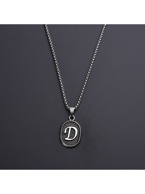 İdol Avm Trend Kişiye Özel D Harfli Erkek Çelik Kolye Takı Hediyelik Aksesuar