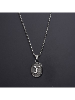 İdol Avm Trend Kişiye Özel Y Harfli Erkek Çelik Kolye Takı Hediyelik Aksesuar