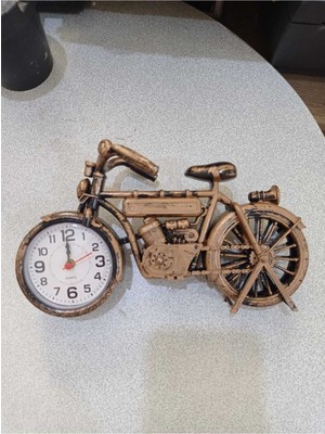 UltraNova Kahverengi bisiklet temalı analog çalar saat, dayanıklı plastik malzeme