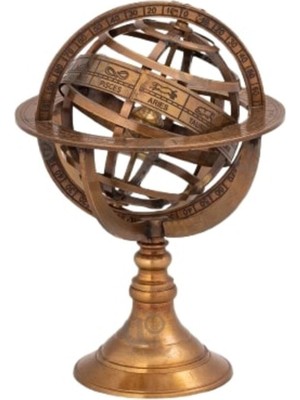 Denizcilik Grubu-Marine Pirinç Aksesuar-Astronomik KÜRE-20X13X13 CM– Dekoratif Obje ve Koleksiyonluk Model