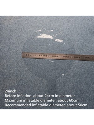 Büro Ev Ofis Etkinik Balonları Için 60CM Kırmızı Simli Yuvarlak Şeffaf Balon