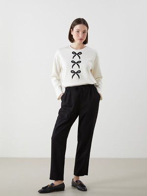 Lc Waikiki Yeni Sezon Beli Lastikli Keten Karisimli Kadin Pantolon - S5KF90Z8