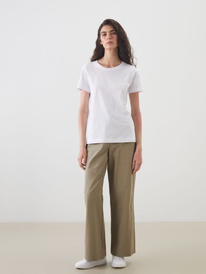 Lc Waikiki Yeni Sezon Beli Lastikli Poplin Kadin Pantolon - S5LU91Z8