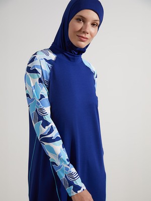 Lc Waikiki Yeni Sezon Dik Yaka Desenli Kadin Tesettur Mayo Takimi - S5IO36Z8