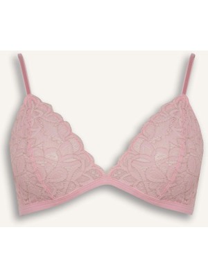 DeFacto Dantelli Simli Dantel Kapsız Pedsiz Balensiz Triangle Bra-Fall in Love F5037AX25HS