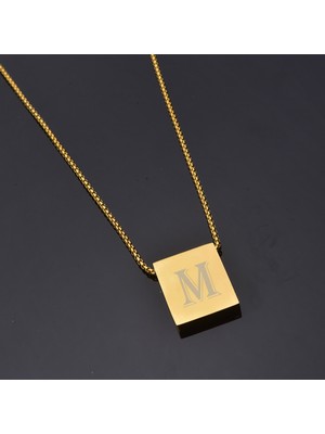 İdol Avm Modern Tarz Harfli Erkek Kolye Çelik Takı Hediyelik Aksesuar