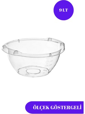 Şeffaf Badya Leğen Ölçek Göstergeli 9 Lt