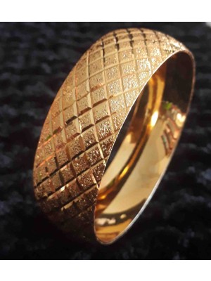 Fm Gerçek Altın Renk, 2 cm Genişlik, Baklava Model Kaliteli Işçilik Tarzınıza  Uygun Altın Kaplama Bilezik