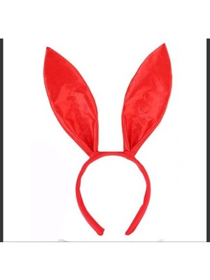 Akıllı Durak Kırmızı Saten Şekil Verilebilir Tavşan Kulak Taç