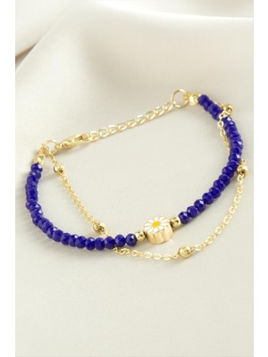 Papatya Zincir Kristal Bileklik