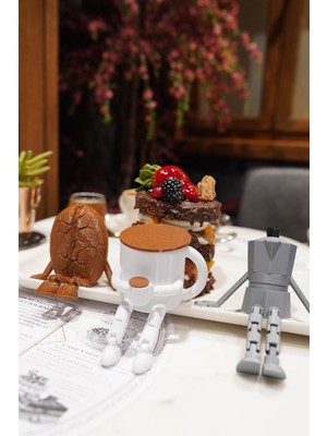 Kahve Köşesi 3’lü Biblo Set - Kahve Çekirdeği - Moka Pot -  Kupa Bardak