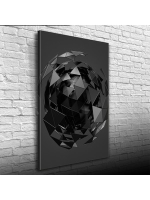 Gri Tonlarda Aynalı Küre Kanvas Tablo 50 x 70