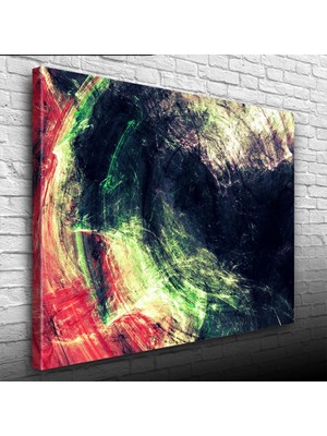 Siyah, Gri ve Kırmızı Soyut Kanvas Tablo 50 x 70