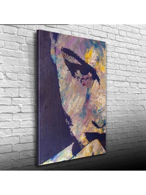 Yağlıboya Kadın Portre Gri Tonlarda Kanvas Tablo 50 x 70
