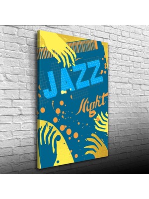 Jazz Night Afişi Kanvas Tablo 50 x 70
