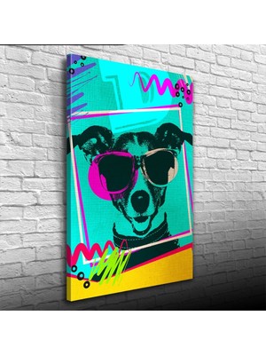 Pop Art Tarzı Turkuaz Tonlarda Dekoratif Kanvas Tablo 50 x 70
