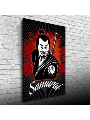 Japon Samuray Kırmızı ve Siyah Tonlarda Poster Kanvas Tablo 50 x 70