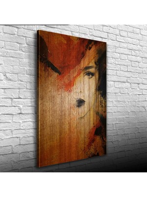 Kahve Tonlarda Kadın Portresi Kanvas Tablo 50 x 70
