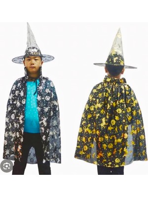 Çocuk Halloween Pelerini – Cadılar Bayramı Kostümü | Unisex Siyah Pelerin