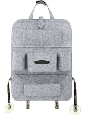 2 Li Araba Koltuk Arkası Gri Keçe Organizer Çanta Bagaj Organizer Araç Içi Eşya Düzenleyici