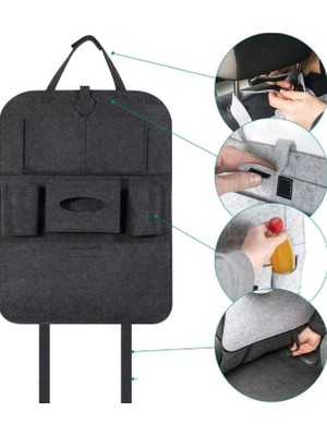 Araba Koltuk Arkası Eşya Düzenleyici Bagaj Düzenleyici Organizer Keçe Çanta Kılıf Oto Araç Içi  1 Adet