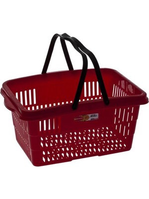 UltraNova Kırmızı Market Taşıma Sepeti, Çift Saplı, Hafif ve Dayanıklı Tasarım