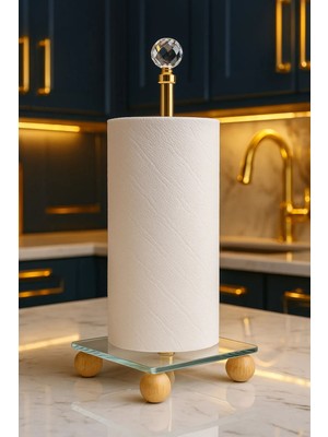 Elite Kristal Taşlı Cam Kağıt Havluluk Kare Tabanlı 1 Adet