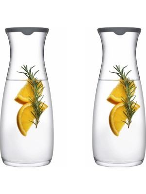 Elite 43813 Amphora Sürahi - 2 Li Cam Karaf Başucu Sürahisi Meşrubat Şişesi 1180 cc Gri 1 Adet