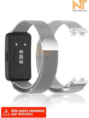 Huawei Band 8/9/10 Uyumlu Örgü Metal Hasır Kordon