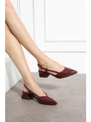 Kadın Bordo Rugan Luna Klasik Topuklu Ayakkabı