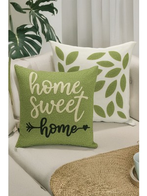 Çift Tarafı Dijital Baskılı  4'lü Kırlent Kılıfı Seti (Panç /punch Nakış Desen Görünümlü)