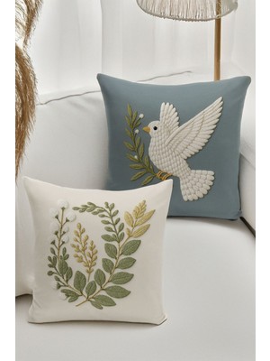 Çift Tarafı Dijital Baskılı  4'lü Kırlent Kılıfı Seti (Panç /punch Nakış Desen Görünümlü)