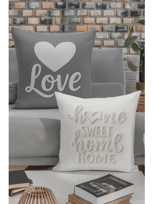 Çift Tarafı Dijital Baskılı  4'lü Kırlent Kılıfı Seti (Panç /punch Nakış Desen Görünümlü)