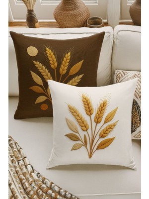 Çift Tarafı Dijital Baskılı  4'lü Kırlent Kılıfı Seti (Panç /punch Nakış Desen Görünümlü)