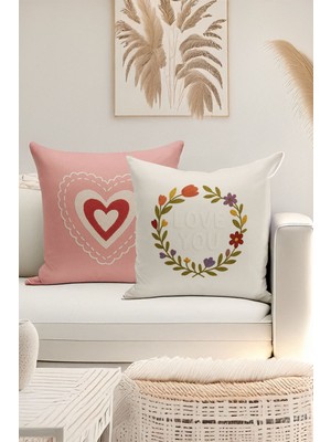 Çift Tarafı Dijital Baskılı  4'lü Kırlent Kılıfı Seti (Panç /punch Nakış Desen Görünümlü)