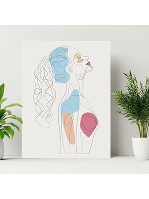 Hediyesepeti Line Art Modern Tasarımlı 30X40 Kanvas Tablo - Dekoratif Duvar Tablosu