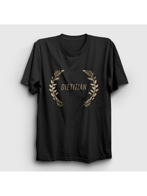 Presmono Unisex Siyah Dietitian Sağlık Hediye Diyetisyen T-Shirt