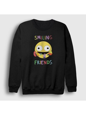 Presmono Unisex Siyah Poster Smiling Friends Sweatshirt