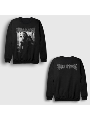 Presmono Unisex Siyah Dani Metal Cradle Of Filth Sırt Baskılı Sweatshirt