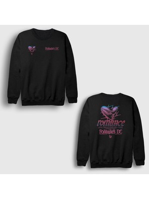 Presmono Unisex Siyah Romance Fontaines Dc Sırt Baskılı Sweatshirt